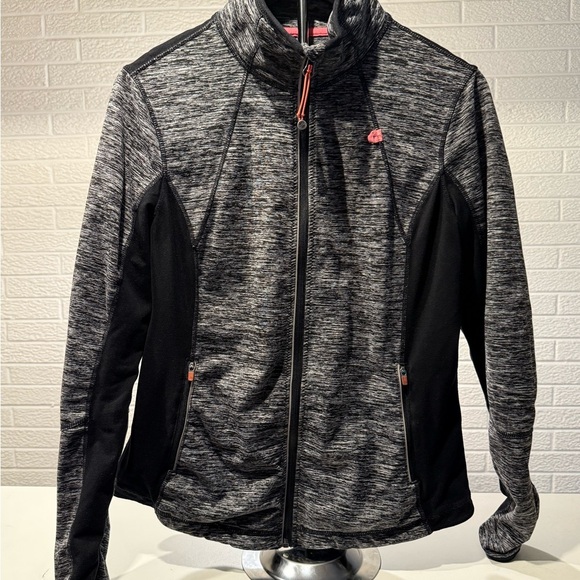 Tangerine Heathered Zip-Up Jacket - Picture 1 of 3